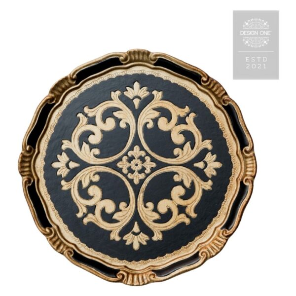 Verona Black _ Gold Wooden Chargers