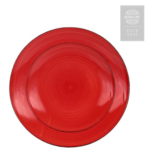 Royal Norfolk Red Swirl Stoneware 10.5.in&7.5.in